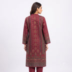Crimson Wine Embroidered Woolen Kurta Set