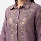 Mauve Blossom Embroidered Cord-set