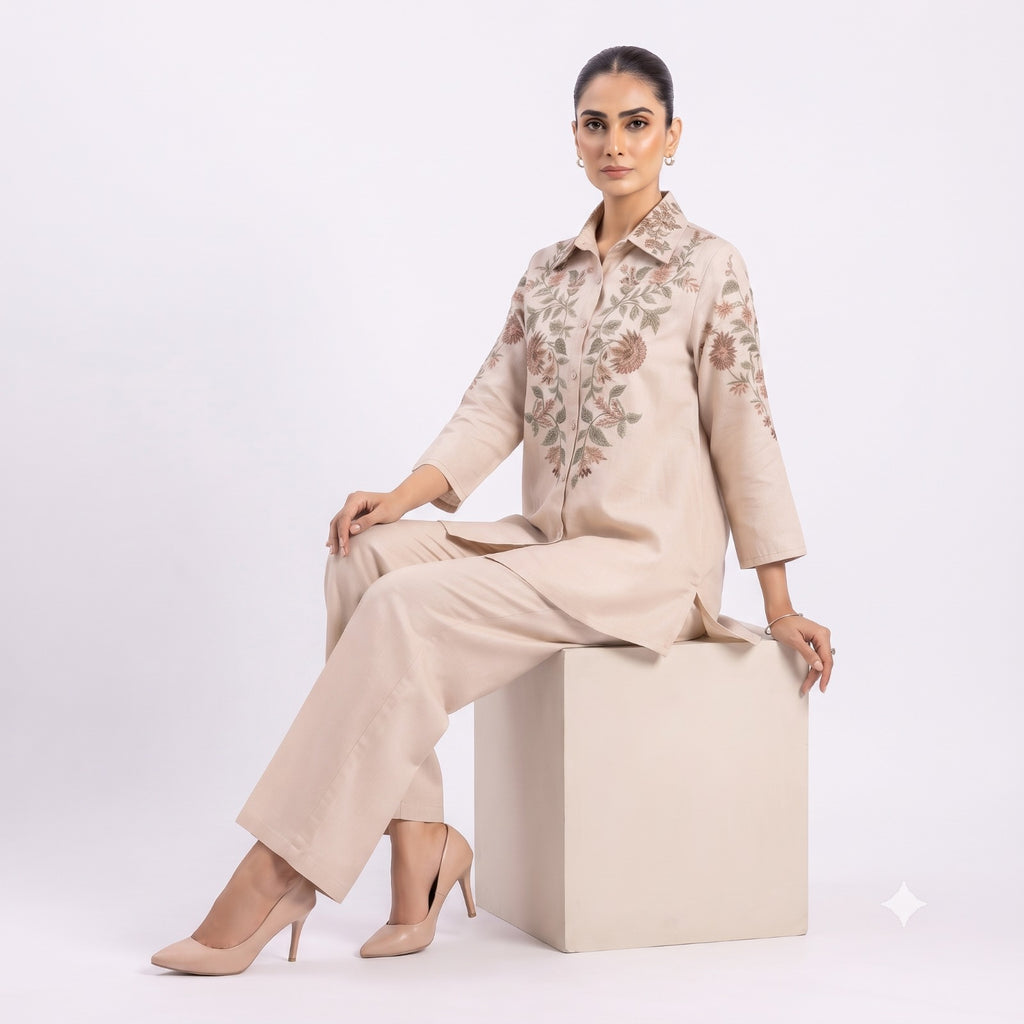 The Ivory Flora Embroidered Cord-set