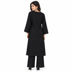 Midnight Noir Beaded Muslin Kurta Set