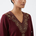Embroidered Fine Wool Cord-set