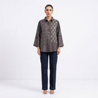 Vintage Mosaic Printed Crepe Tunic Top