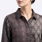 Vintage Mosaic Printed Crepe Tunic Top