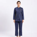 Midnight Blue Beaded Suede Cord-set