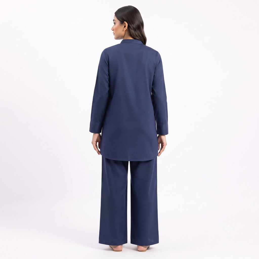 Midnight Blue Beaded Suede Cord-set