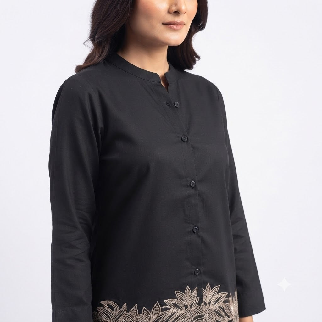Noir Cutwork Suede Cord-set