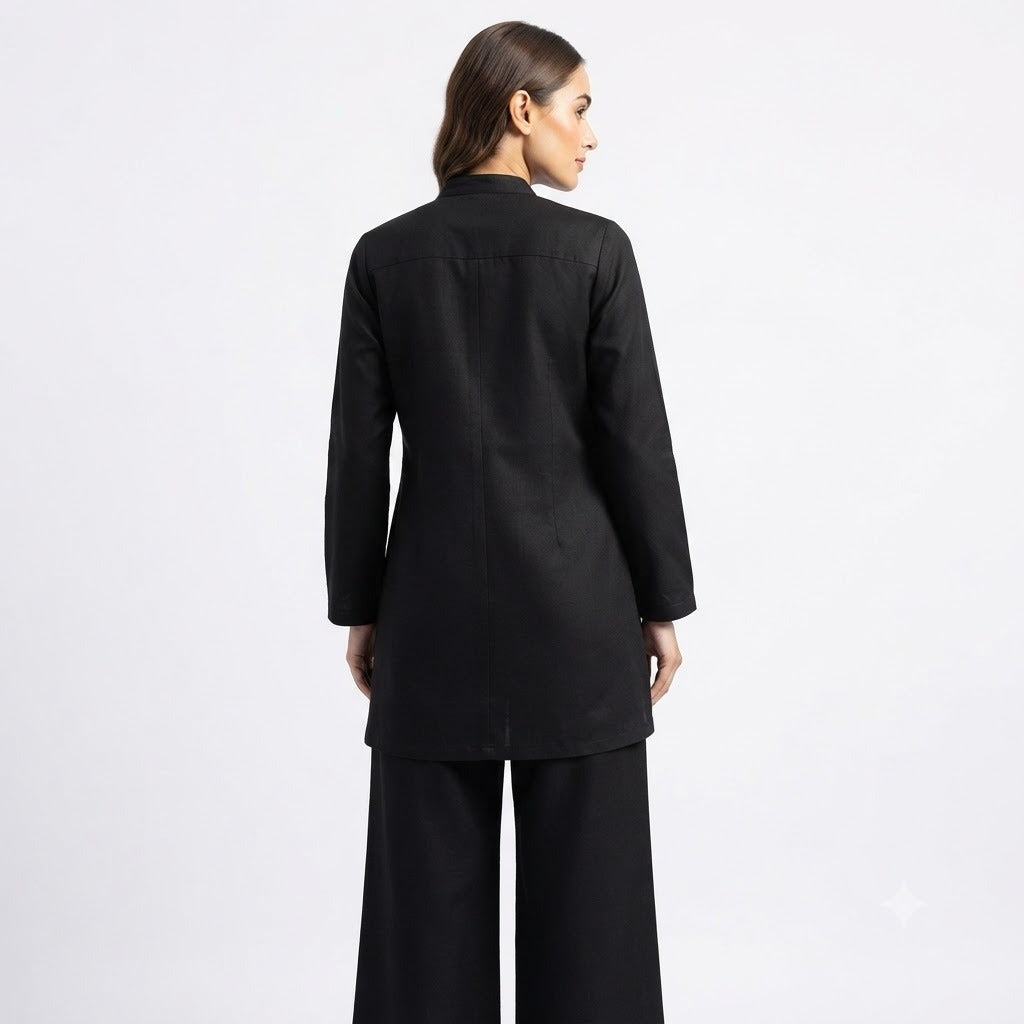 Noir Cutwork Suede Cord-set