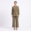 Olive Foliage Suede Cord-set