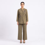 Olive Foliage Suede Cord-set