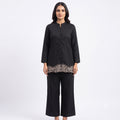 Noir Cutwork Suede Cord-set