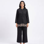 Noir Cutwork Suede Cord-set