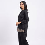 Noir Cutwork Suede Cord-set