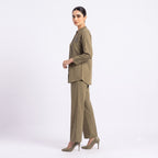 Olive Foliage Suede Cord-set