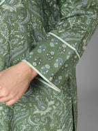 Green Printed Cotton Cord-set