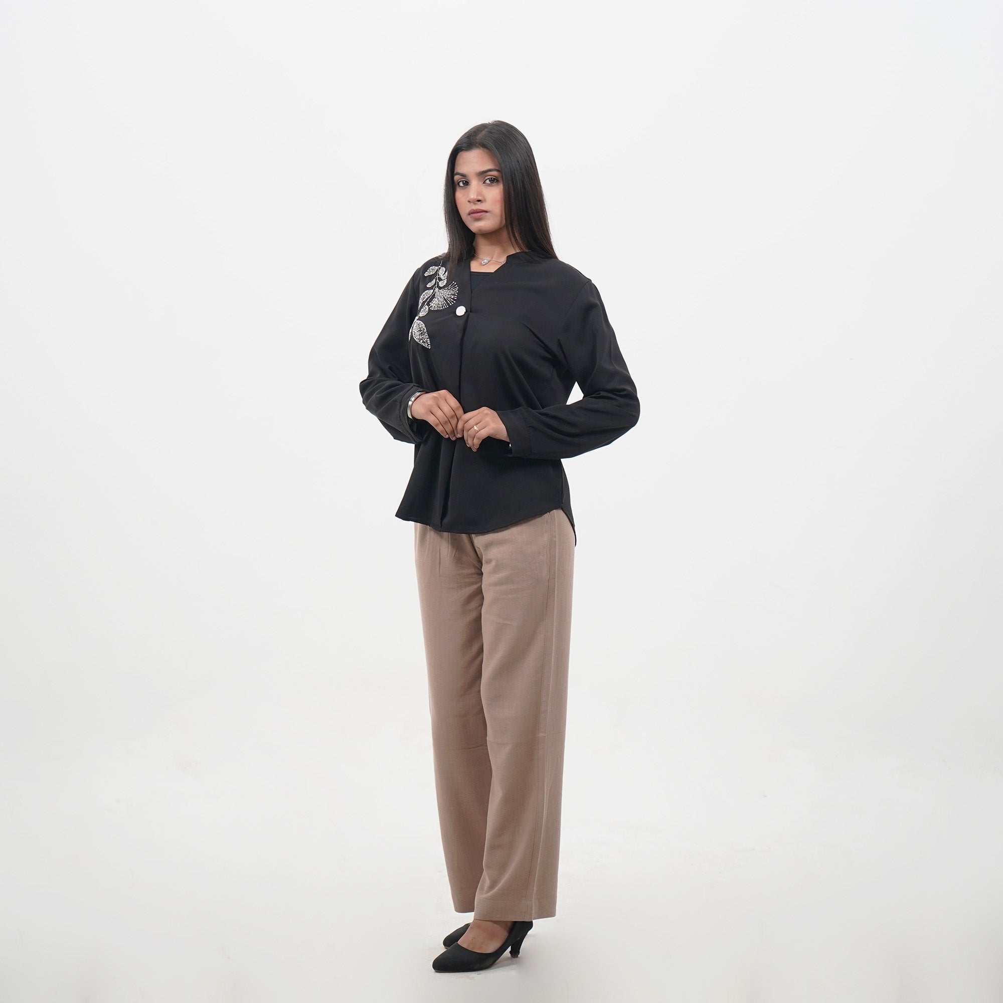 Black Long-Sleeve Top